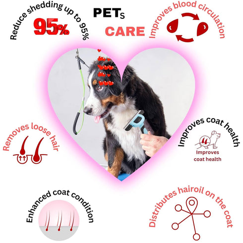 Deshedding Tool for Dogs and Cats, Reduces Shedding by Up to 95% in Less Than 10 Minutes, Grooming Brush