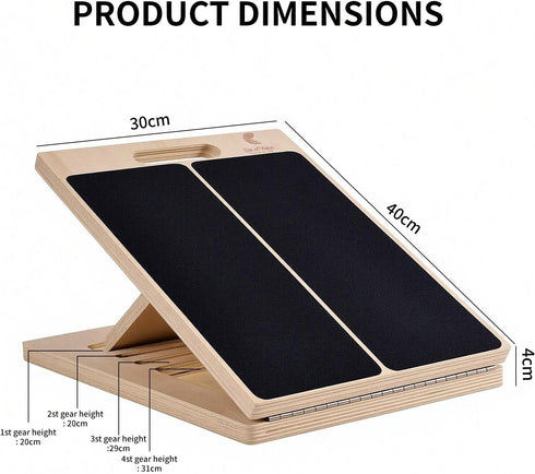 Generic ERA of Vision Adjustable Slant Board for Stretching Wooden Incline Calf & Leg Stretch Trainer with Anti-Slip