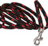 Dogs My Love 6ft Long Braided Rope Dog Leash, Red with Black, XXSmall (0.15" Diam)
