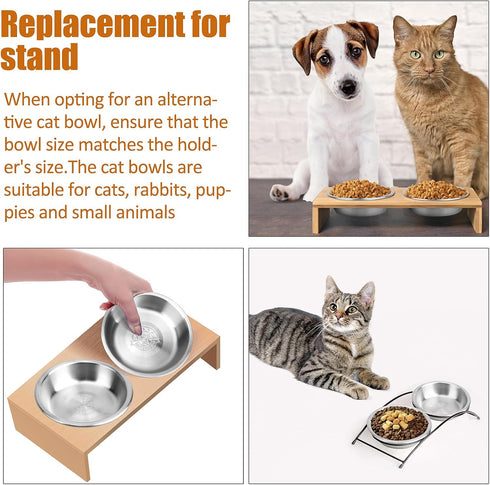 6 Pcs Stainless Steel Cat Bowls, 5.5 Inch Shallow Wide Whisker Friendly Food Dishes