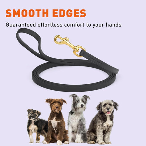 Viper Biothane Working Tracking Lead Leash, Long Line for Dogs, Black, 1/2" x 15ft