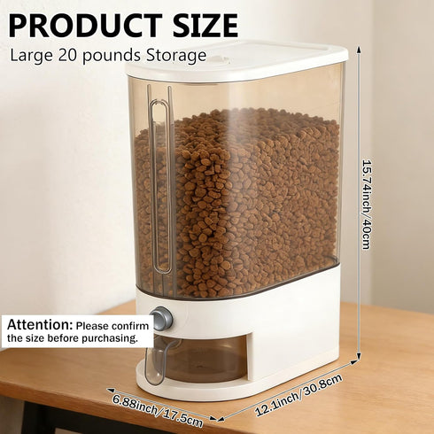 Pet Food Storage Container with Lid & Scooper Press to Dispense Clear Airtight Cat Food Storage Container Dog Food