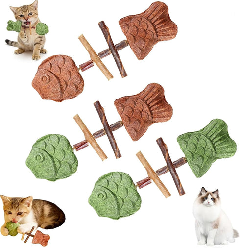 Generic 3PCS Creative Fish Bone Cat Toy,Purrident - Fix Your Cats Dental Health,