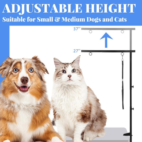 Sunnymove 13 27"-37", Hammock Set Pcs Adjustable Dog Grooming Arm with Clamps, Adjustable Height Pet Grooming Stand
