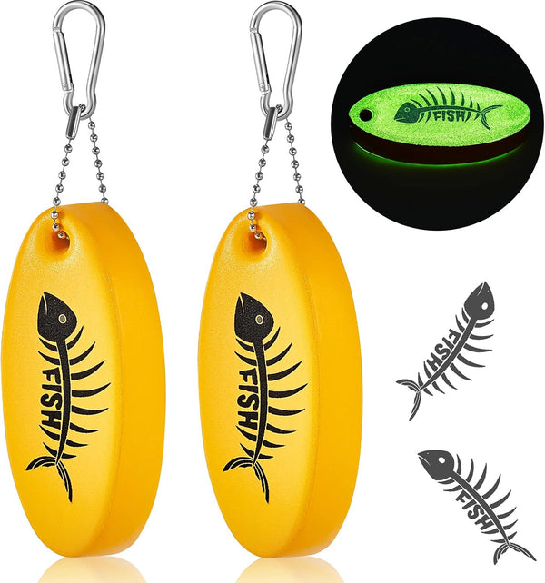 Yaomiao Floating Keychain - Oval Shaped Foam Floating Key Ring, Glow in the Dark for Fishing Outdoor Use