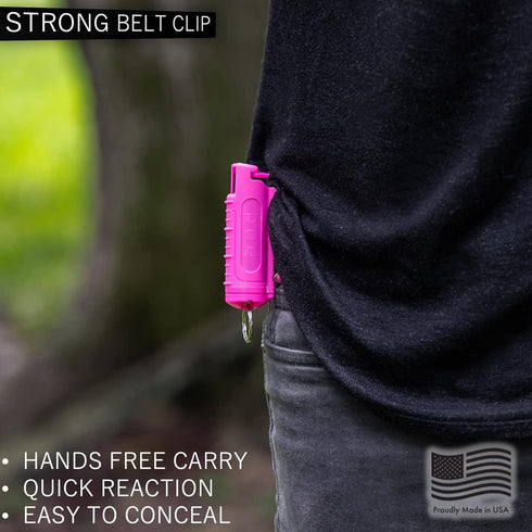 Police Magnum Keychain Pepper Spray, 3 Pack Tactical Self Defense with Belt Clip Holder for Women & Men