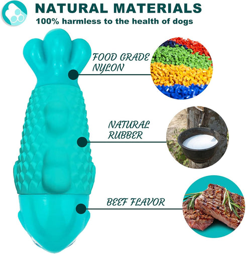 Dog Chew Toys for Aggressive Chewers - Indestructible Tough Squeaky Toys for Large Dogs, Super Chewer, Heavy Duty