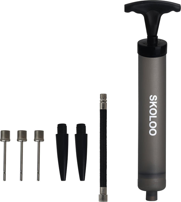 SKOLOO 10" Portable Hand Air Ball Pump Inflator Kit with Needle, Nozzle, Extension Hose for Sports Balls