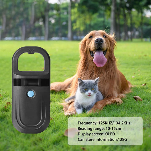 JZLHGOFYTD ISO11784/85/FDX-B/EMID Reader,134.2kHz Pet Microchip Scanner Animal Handheld Pet ID Scanner Rechargeable