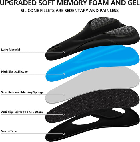 Gel Padded Bike Seat Cushion Cover, Extra Soft Comfy for Men and Women, Fits Various Bikes