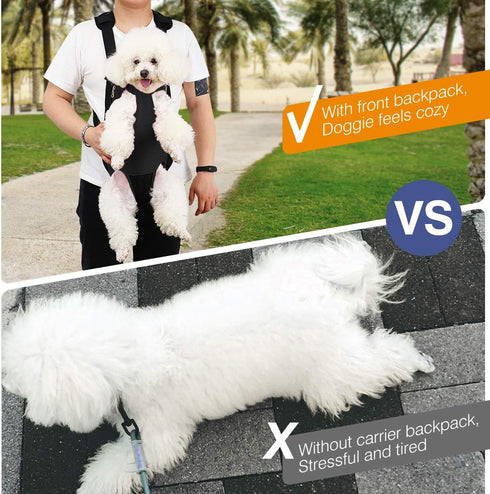 Backpack, Backpack 5-8lbs, Pawaboo Pet Carrier Adjustable Pet Front Cat Dog Carrier Travel Bag, Legs Out, Easy-Fit