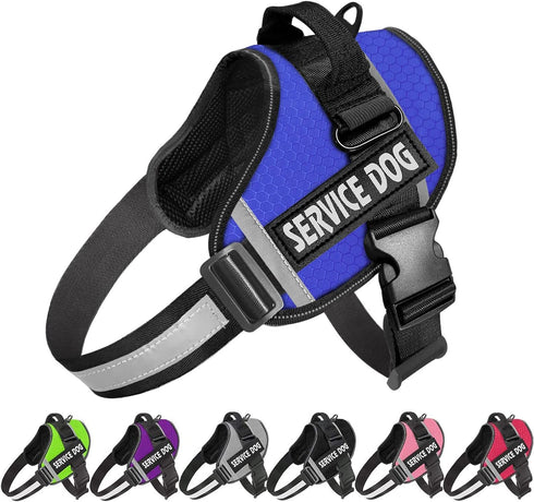 Dog Harness, No-Pull Service Dog Harness with Handle, Adjustable Outdoor Vest for Small to Large Dogs