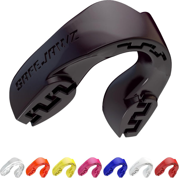 SAFEJAWZ Sports Mouthguard Slim Fit, Adult and Junior Mouth Guard with Case for Contact Sports