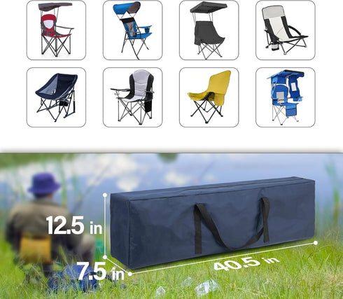 40 Inch 2 Pack BDL Double Camping Chair Replacement Bag, Extra Large Zippered Cot Bag for Travel Camping Sports