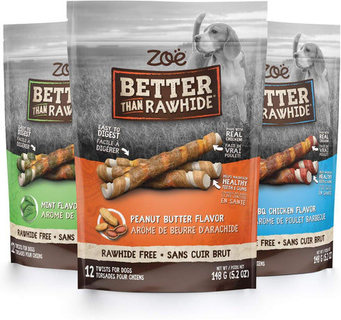 Zoe Peanut Butter Twists Dog Treats, 148 GR
