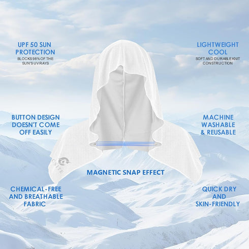 50 CSITE Cooling Hoodie Towels for Neck and Face, UPF Sun Protection & Instant Cooling, Ice Towels for Hot Weather