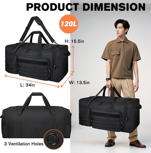 130L Goloni Heavy Duty Large Duffle Equipment Bag,Catchers Gear Bag with Shoe Compartment,Baseball Duffle Bag