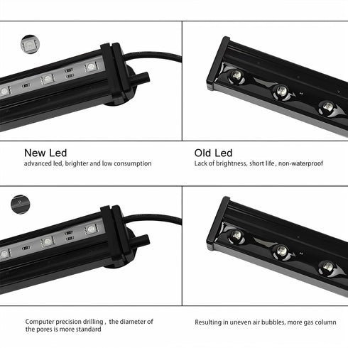 9.05 Inch Submersible Aquarium Light, Fish Tank Light with Air Bubble Hole, RGB Color Changing Remote Control