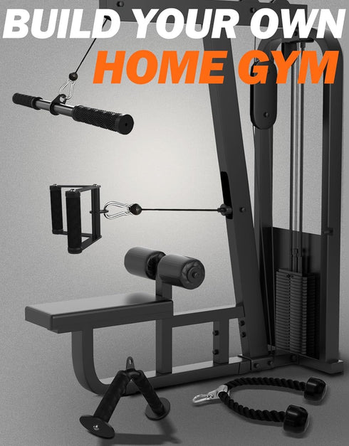 Set Fitarc Cable Machine Attachment for Gym & Home Workouts, LAT Pulldown Attachments with Non-Slip Grips, Black