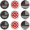 PinMart’s Mix Bundle Pack of 9 Golf Ball Markers, Golf Accessories for Men and Women, American Flag Set