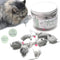 Catnip Mice for Cats - Rattle Bell Mouse Kitty Toys (White & Grey)