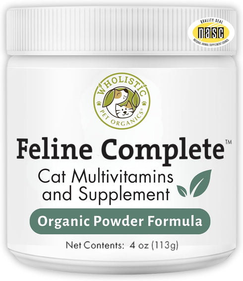 Wholistic Pet Organics Feline Complete - 4 Oz - Multivitamin & Probiotic Powder for Cats
