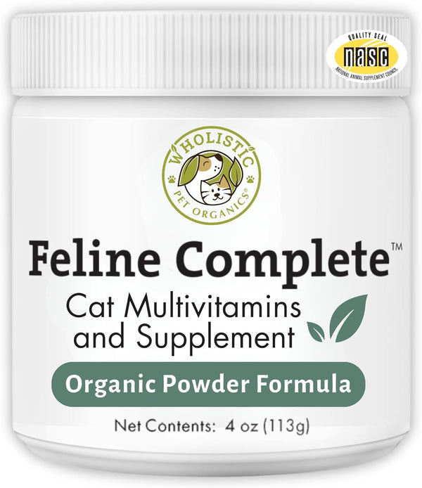 Wholistic Pet Organics Feline Complete - 4 Oz - Multivitamin & Probiotic Powder for Cats