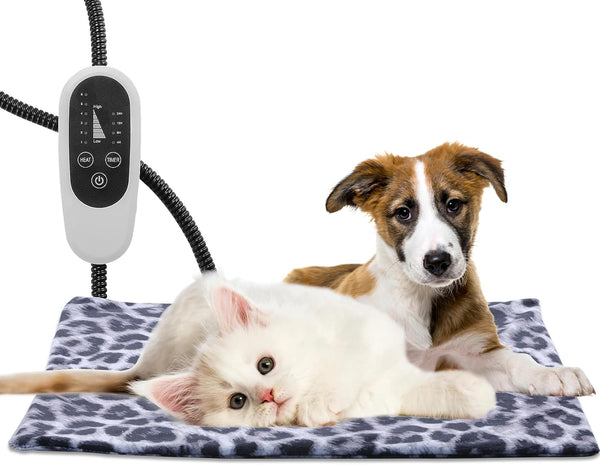 Tikaton MET Certified Pet Heating Pad - 2024 Upgrade Heated Cat Bed with Auto Shut Off Timer, 6 Temperature Settings