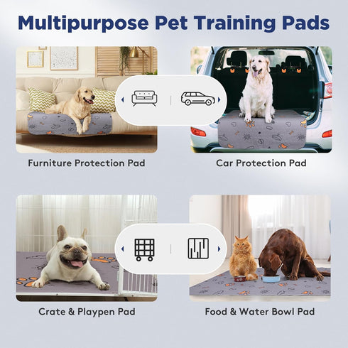 2 Pack 48"x48" 100% Washable Pee Pads for Dogs, Large Super Absorbent Reusable Training Pads, Waterproof Non-Slip