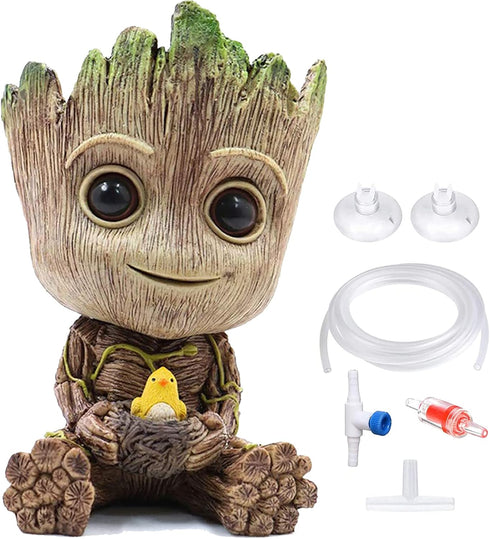 TEEMO Aquarium Groot Air Bubbler Decorations, Resin Brown Air Bubbler for Fish Tank
