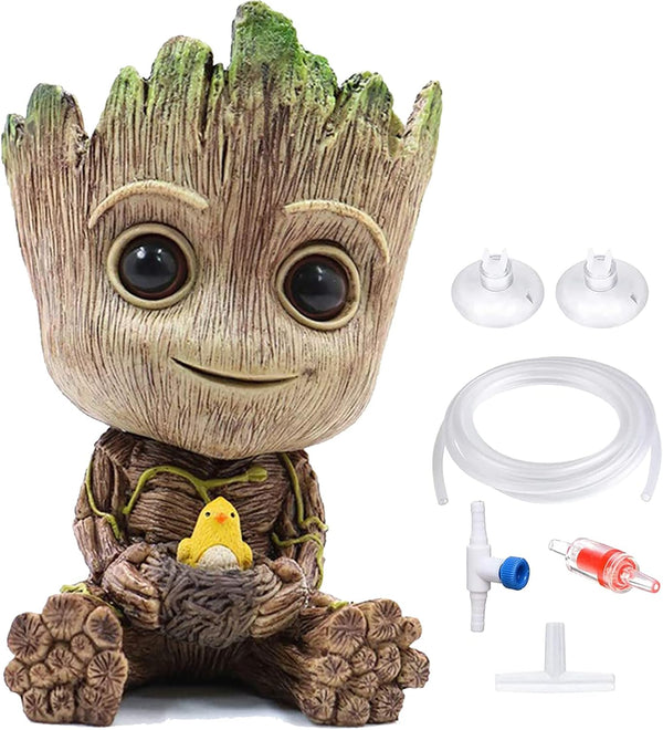TEEMO Aquarium Groot Air Bubbler Decorations, Resin Brown Air Bubbler for Fish Tank