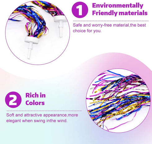UPSTORE 2Pairs 30cm/11.8inch Long Colorful Kids Children Scooter Bike Tassel Ribbon Handlebar Streamers Pom-pom Pair