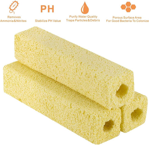 hygger 6.2-Inch Long Aquarium Bio Media Ceramic Filter Media Blocks, 7.9 lbs, 40-pack for Sump Tank