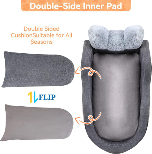 Dog Car Seat for Small Dogs, Center Console Booster Seat for Car, Puppy Car Seat (Dark Gray)