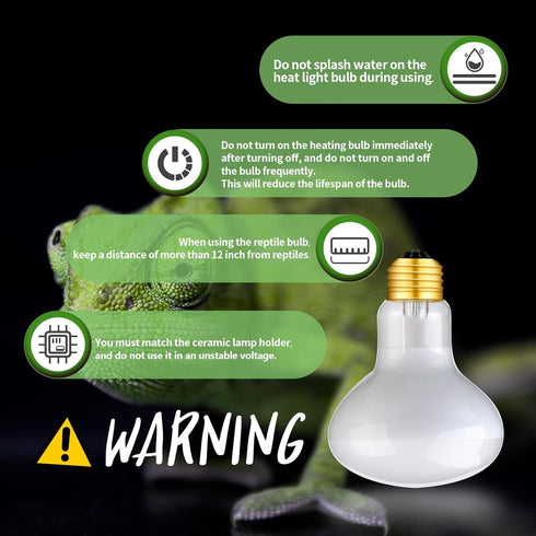 2 Pack 75W Reptile Heat Lamp Bulbs - UVA Basking Spot Soft Sun Light for Bearded Dragon & Reptiles, White