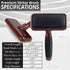 Kenchii Slicker Brush for Dogs - Professional Grooming Brush for Loose Fur, Tangles, Long Short Haired (Medium)