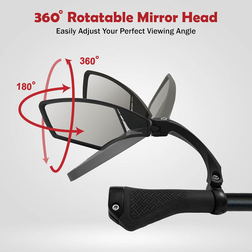 Hafny HF-MR095 New Handlebar Bike Mirror, HD Blast-Resistant, Adjustable Rotatable Rearview Bicycle Mirror