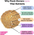 (5 Vital Nutrients: Chicken Vitamins for Feed & Molting Supplement, Egg Booster, Poultry & Chicken Vitamins - Pampered