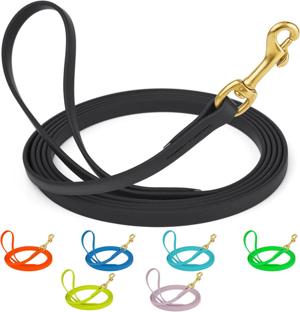Viper Biothane Working Tracking Lead Leash, Long Line for Dogs, Black, 1/2" x 15ft
