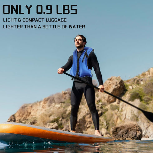 Inflatable Snorkel Vest for Adults, Portable Swim Jacket & Buoyancy Vest for Snorkeling, Swimming, Kayaking