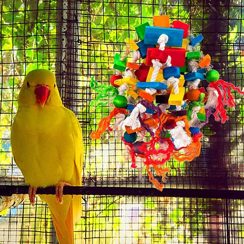 YUEPET 4 Pack Bird Shredder Toys - Small Parrot Chewing Toys for Parakeets, Parrotlets, Lovebirds, Cockatiels