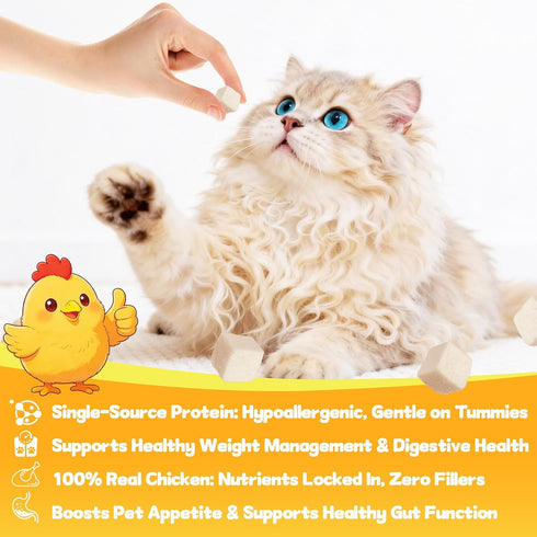 ZHSteveG |3.52 oz Freeze-Dried Chicken Breast Treats for Dogs & Cats Premium Single-Ingredient Nutrition, All Natural