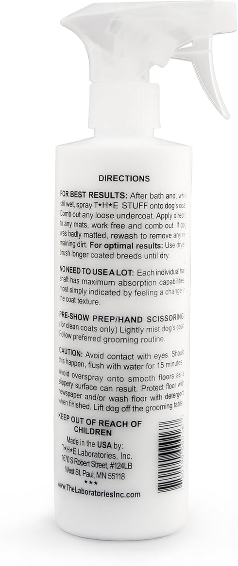 The Stuff Leave-in Dog Conditioner and Detangler Spray | 16oz Ready to Use | Perfect Solution for Managing Matted Dog Hair Dog Detangling and Dematting Spray