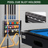 Pool Stick Holder - 7 Pool Cue Rack Wall Mount with Cue Rest and Ball Holder, Wooden Accessories for Game Room