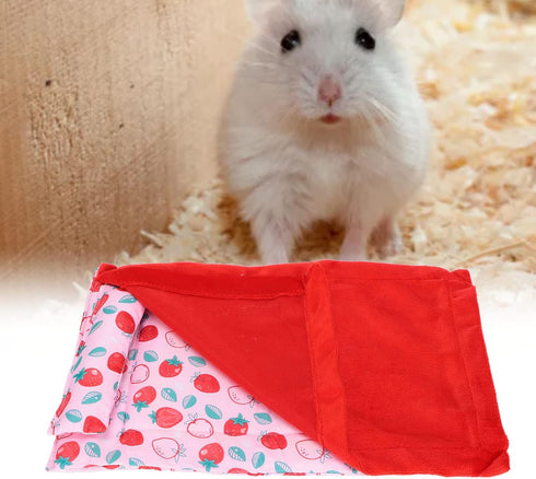 Reptile Sleeping Bag, Soft Warm Bearded Dragon Bed with Pillow for Leopard Gecko Small Pet (Red)