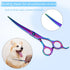 Dog Grooming Scissors Set - Colorful Pet Trimming Scissors Kit, 7 Inch Stainless Steel Shears for Grooming