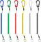 Retractable Wire Key Lanyard - 6 PCS Heavy Duty Steel Wire Coiled Cable with Aluminum Alloy Clip