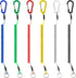 Retractable Wire Key Lanyard - 6 PCS Heavy Duty Steel Wire Coiled Cable with Aluminum Alloy Clip