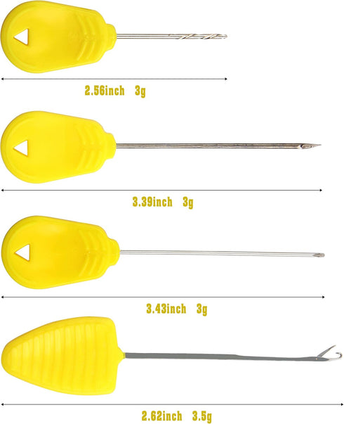 Fishing Carp Hair Boilie Rigs Kit, 45pcs with Curved Barbed Carp Hook, Braided Line, Bait Stopper Tool