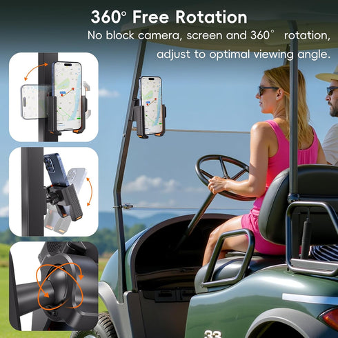 Aourxiv N52 4.5-7" Magnetic Golf Cart Phone Holder, Powerful Magnet Base, Fits EZGO, Club Car, Yamaha, Icon, Compatible